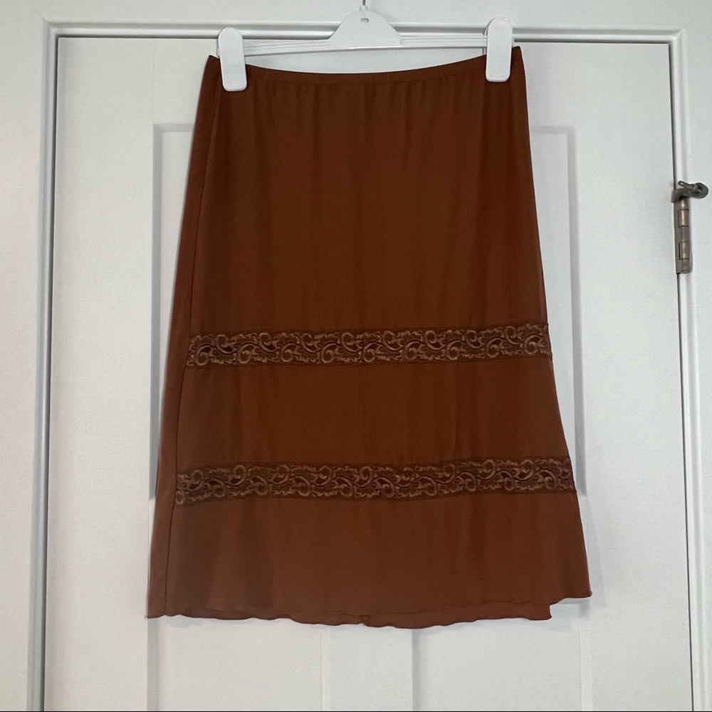 Brown western boho von mozart skirt